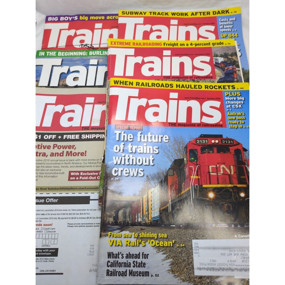 (6) Trains The Magazine Of Railroading Magazines